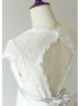 Cap Sleeves Ivory Eyelash Lace Tulle Maternity Wedding Dress